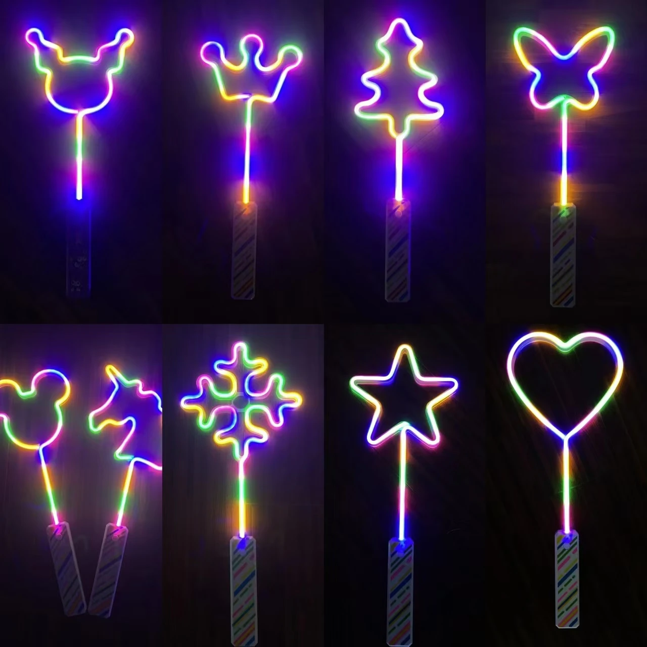 Neon Light Up Wands, Handheld LED Wand Toy, Led Neon Sign Party Lights for Kids Festival or Birthday Party ect