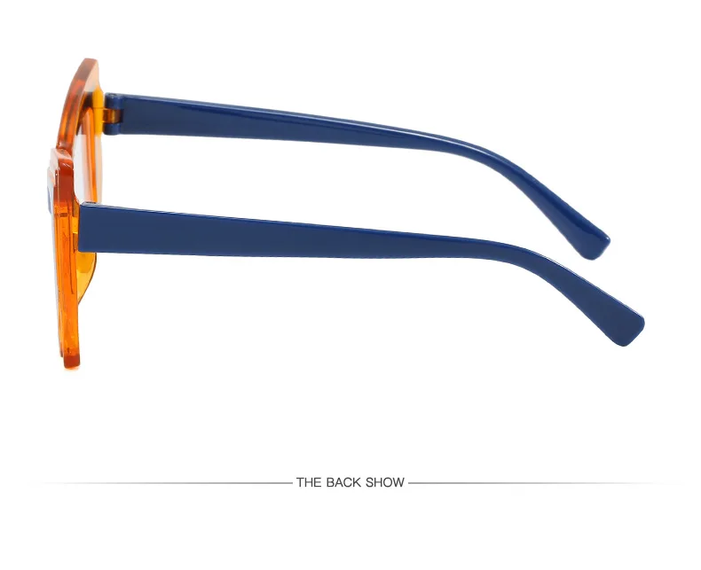 Patchwork Colorful Square Blue Light Blocking Eyewear Spectacle Frame Cat Eye Lens Match Color Unisex Computer Eyeglasses