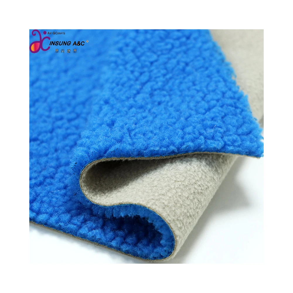 High Quality 100% Polyester Imitation lamb Wool Composite Polar Fleece Fabric Fake Faux Fur Fabric