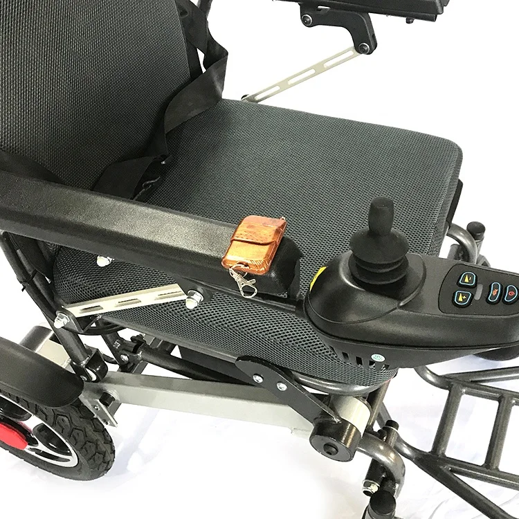 Remote control key folding titanium steel lightweight electric automatic portable folding sport wheelchair for people