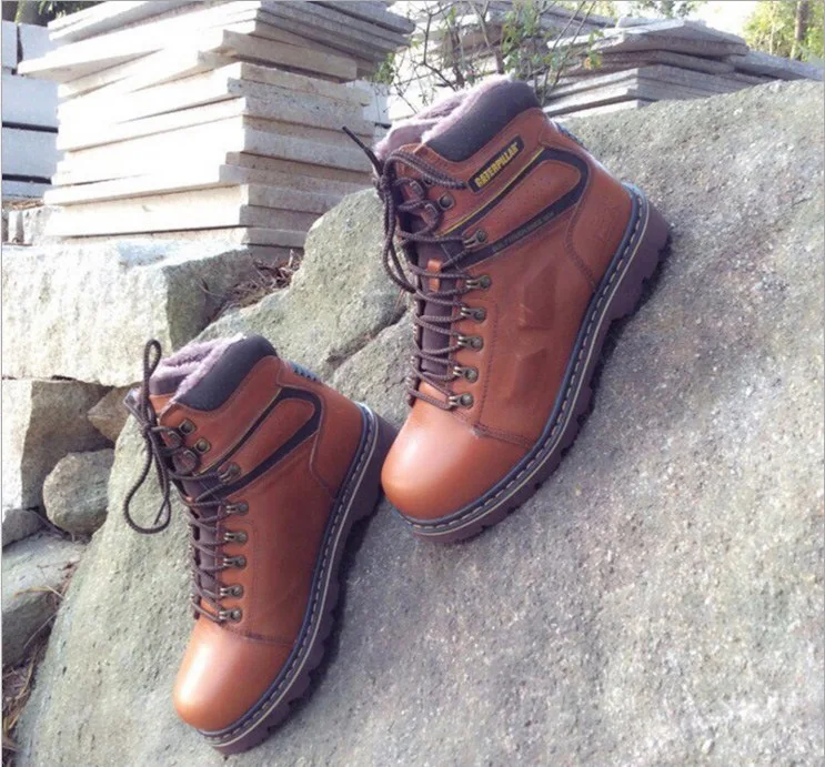 Caterpillar Original 2021 Mens Work leather boots cowhide high military top Cat Martin anti-smashing safety
