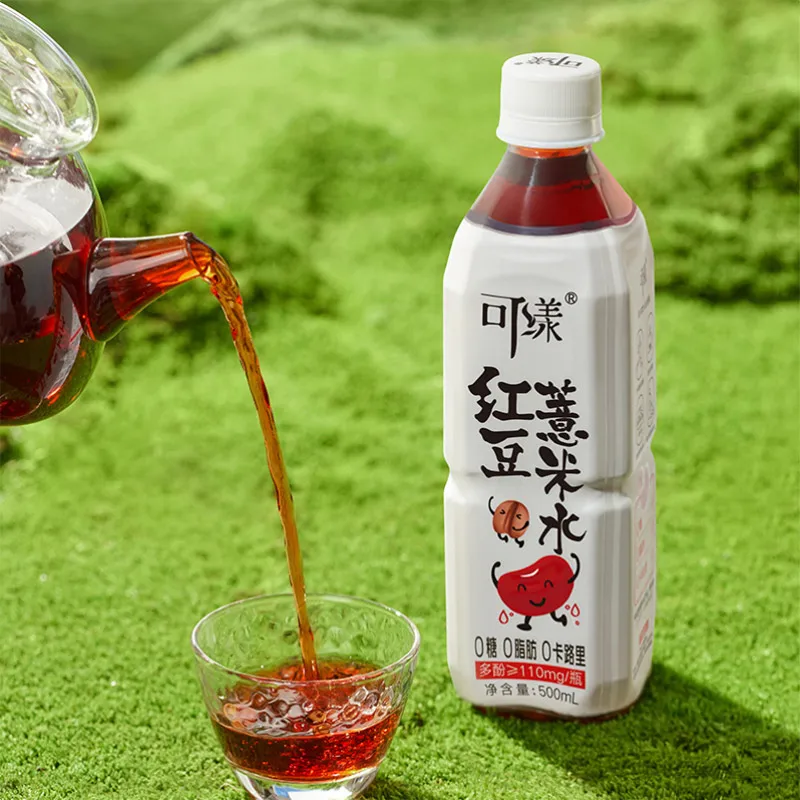 Red bean and barley water zero sugar zero card zero fat drinking water barley water sugar-free plant drink 500ml*15 bottles