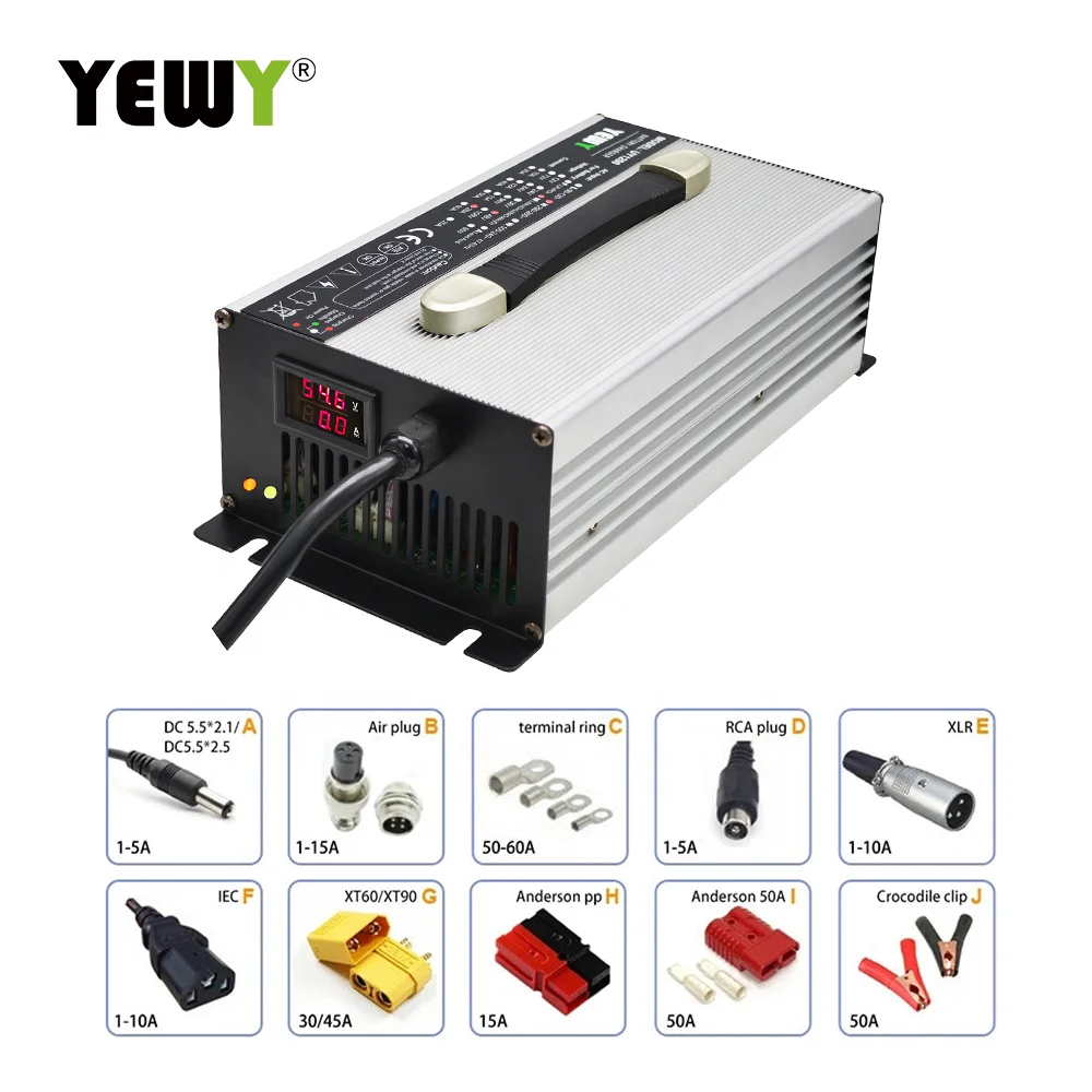 Chargers Automatic Tricycles 36v Lithium Three 24v Lifepo4 Fast Acid 60v Motorcycle 48v Electric Lead Wheelchair Battery Charger