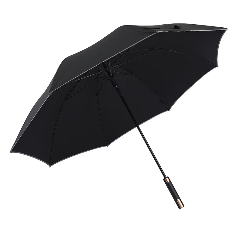 high quality manufacturers Golf Umbrella Custom Windproof Customized black and gold umbrella with logo