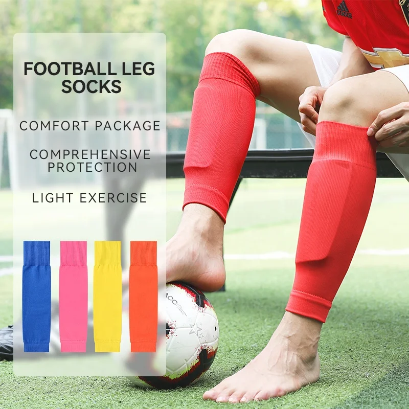 Lingtu Wholesale Pre cut football shin pads sleeves Leg sleeves socks for youth men Socks Sleeve Soccer tube Footless Sock