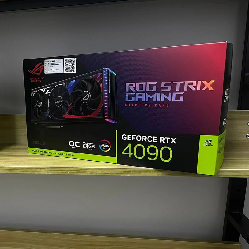 2023 новый A-sus RTX 4090 ROG STRIX черный белый 24 ГБ GDDR6 для игрового ПК компьютера в наличии