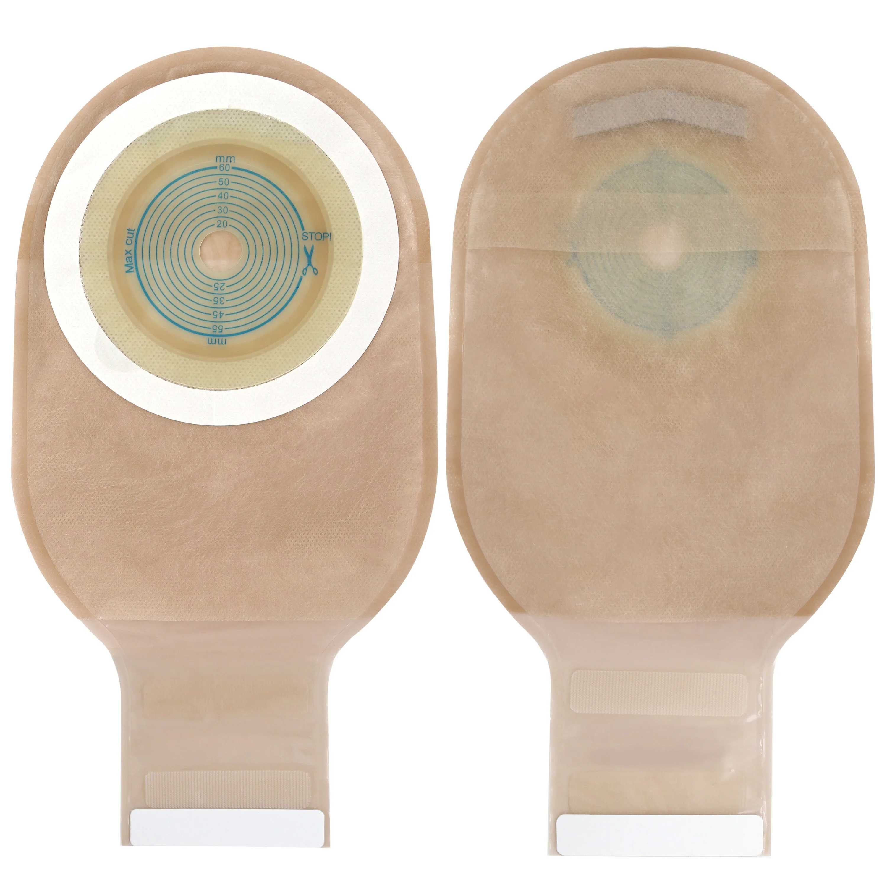 Manufacturer OEM Medical Supply Equipment One Piece Adhesive Disposable Spunlace Drainable Stoma Care Ostomy Bag