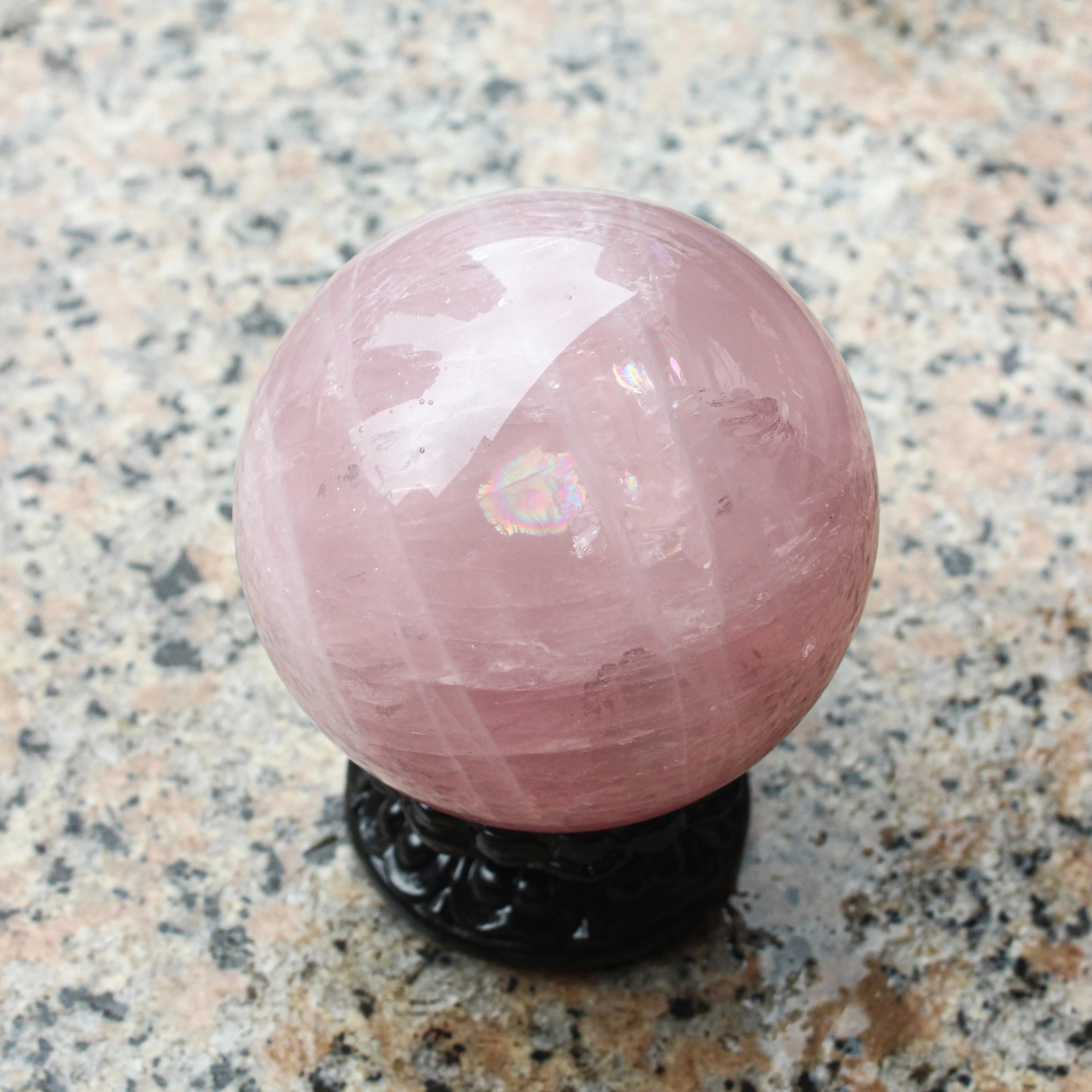 Muelson Wholesale Natural High Quality Polished Pink Crystal Ball Rose Quartz Mini Sphere For Healing