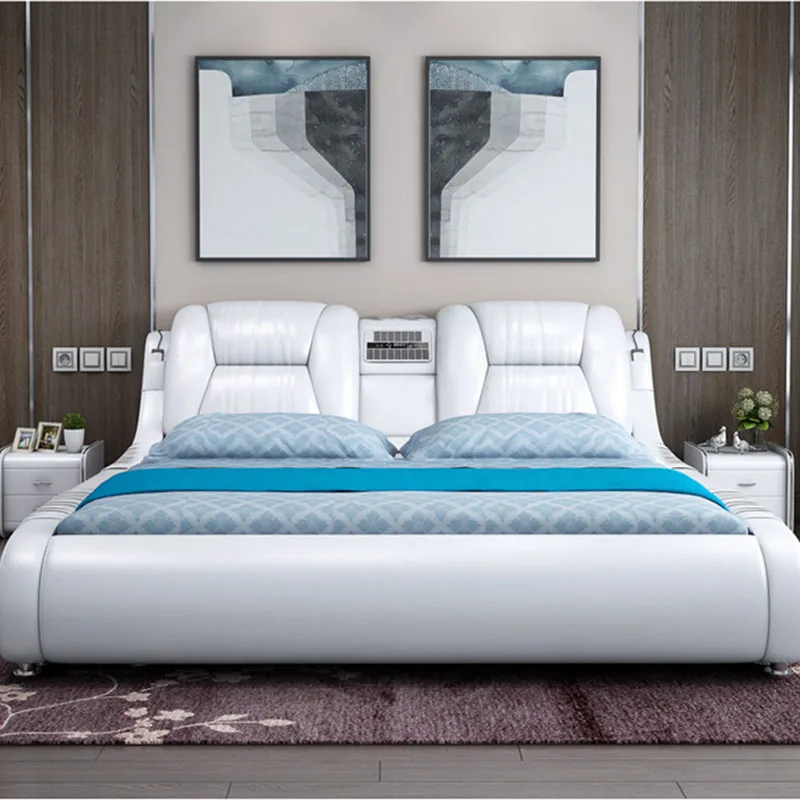 
Practical multifunction save space leather bed hot selling tatami storage bed multifunction bed with music box 