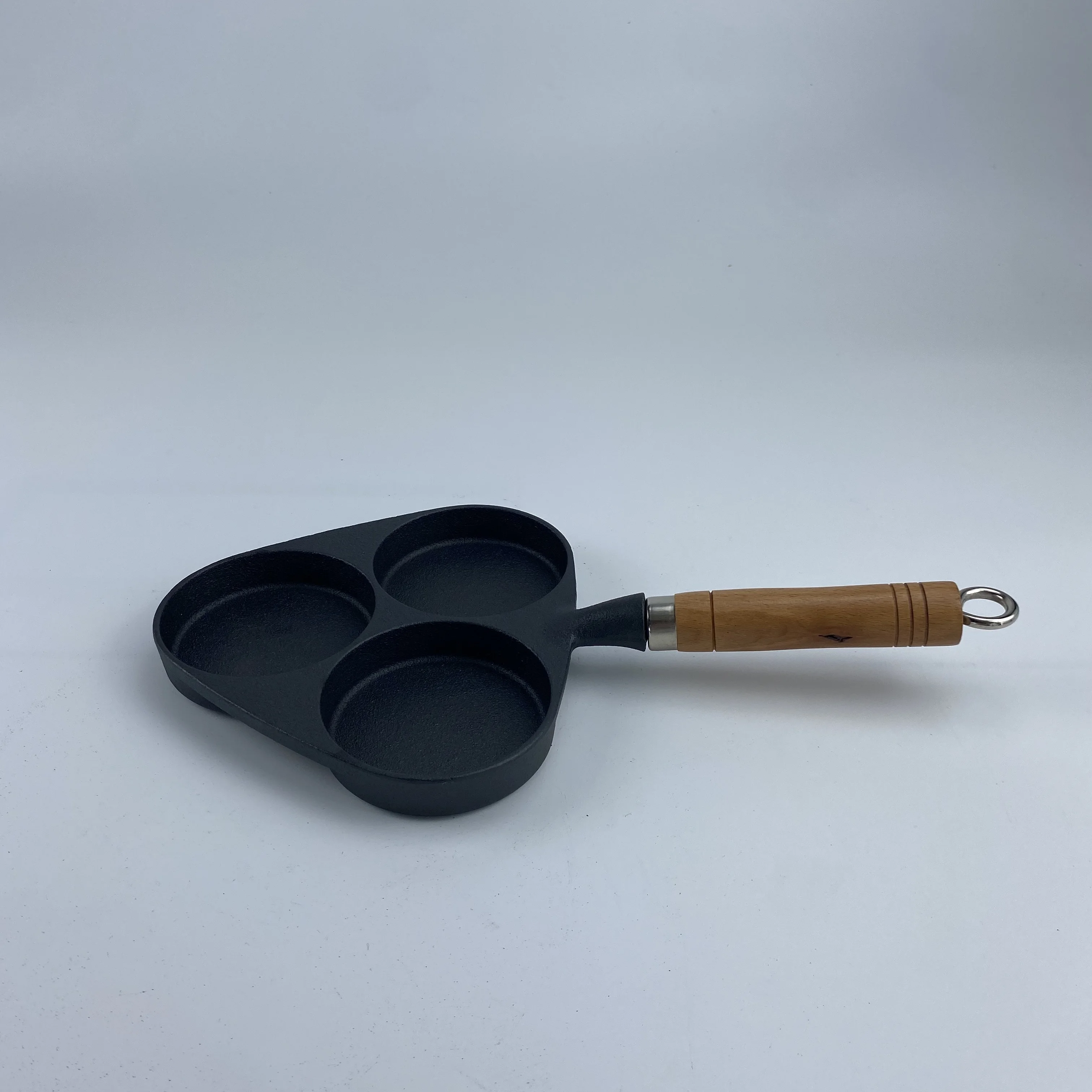 Skillet Pre Seasoned Stove Oven Fry Pans Cookware Set 3 holes Cast Iron Mini Space Black  Duty Gifts Box