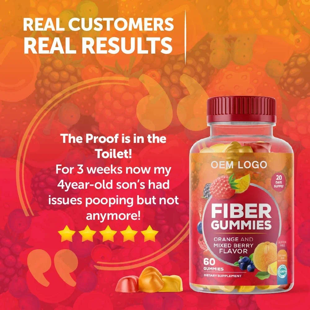 Customized OEM Dietary Supplement Fiber Supplement Prebiotic Fiber Supplement Digestive Health Sugar Free Gummy