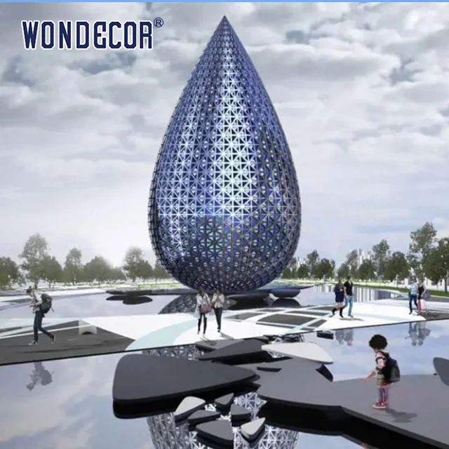 Custom modern stainless steel statue art abstract metal outdoor sculpture