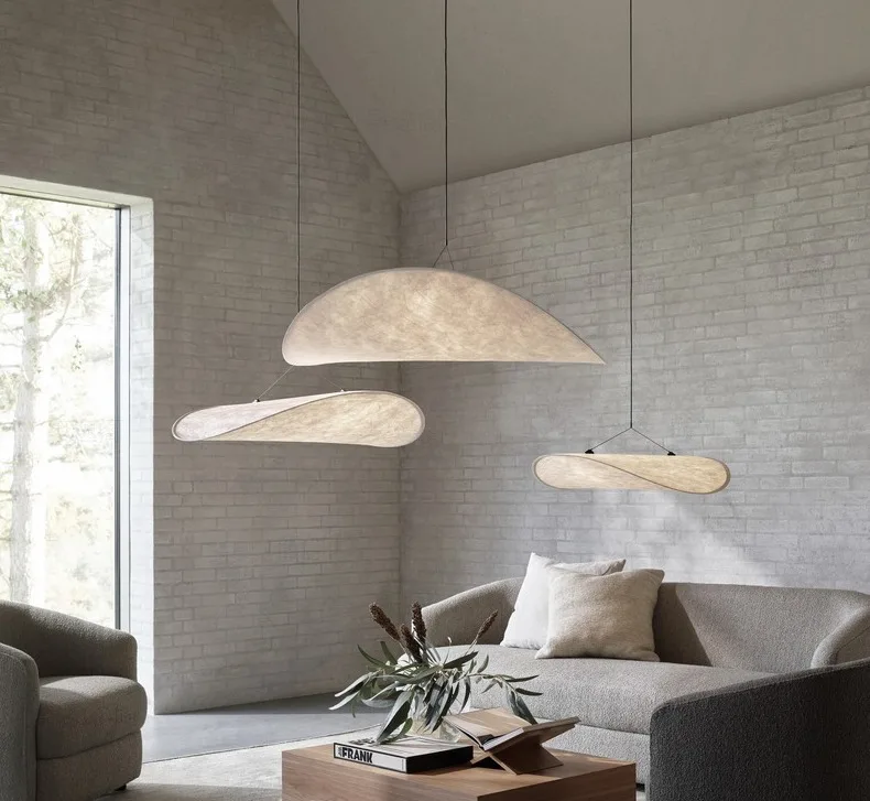 Modern art designer fabric pendant light home decor low ceiling kitchen hanging lamp hotel bedroom imitation silk chandelier