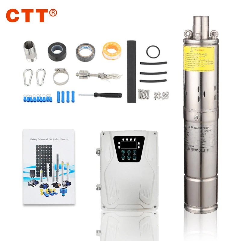 high quality 100m head lift submersible solar water pump 3 screw solar water pump deep 24 v solar samarsebal pump