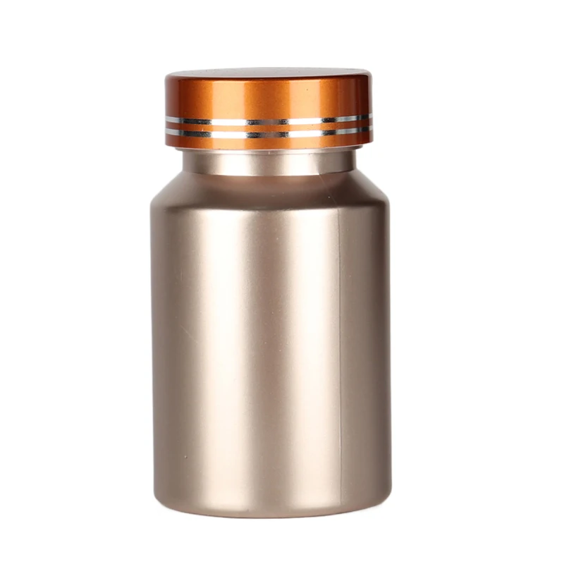 100cc 100ml electroplating gold medical matt pet pill tablet vitamin capsule bottle with gold rose lids