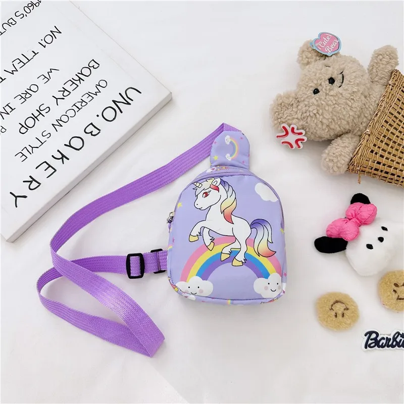 Kindergarten Boy and Girl Baby Messenger Bag Cute Little Dinosaur Coin Purse Cartoon Unicorn Chest