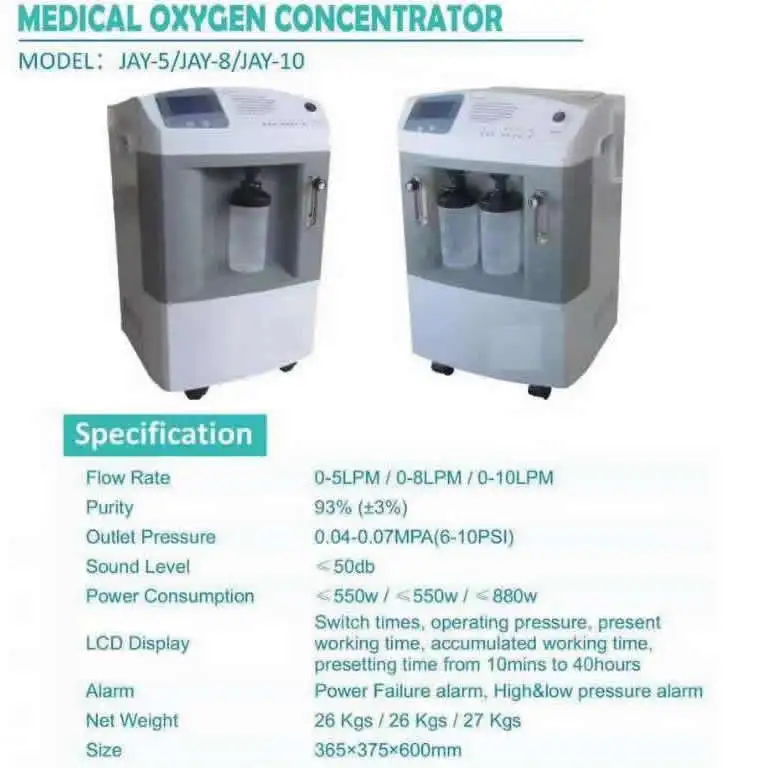 10L 93% (+-3%)  Portable Medical Oxygen Concentrator O2 generator  for hospital and home using