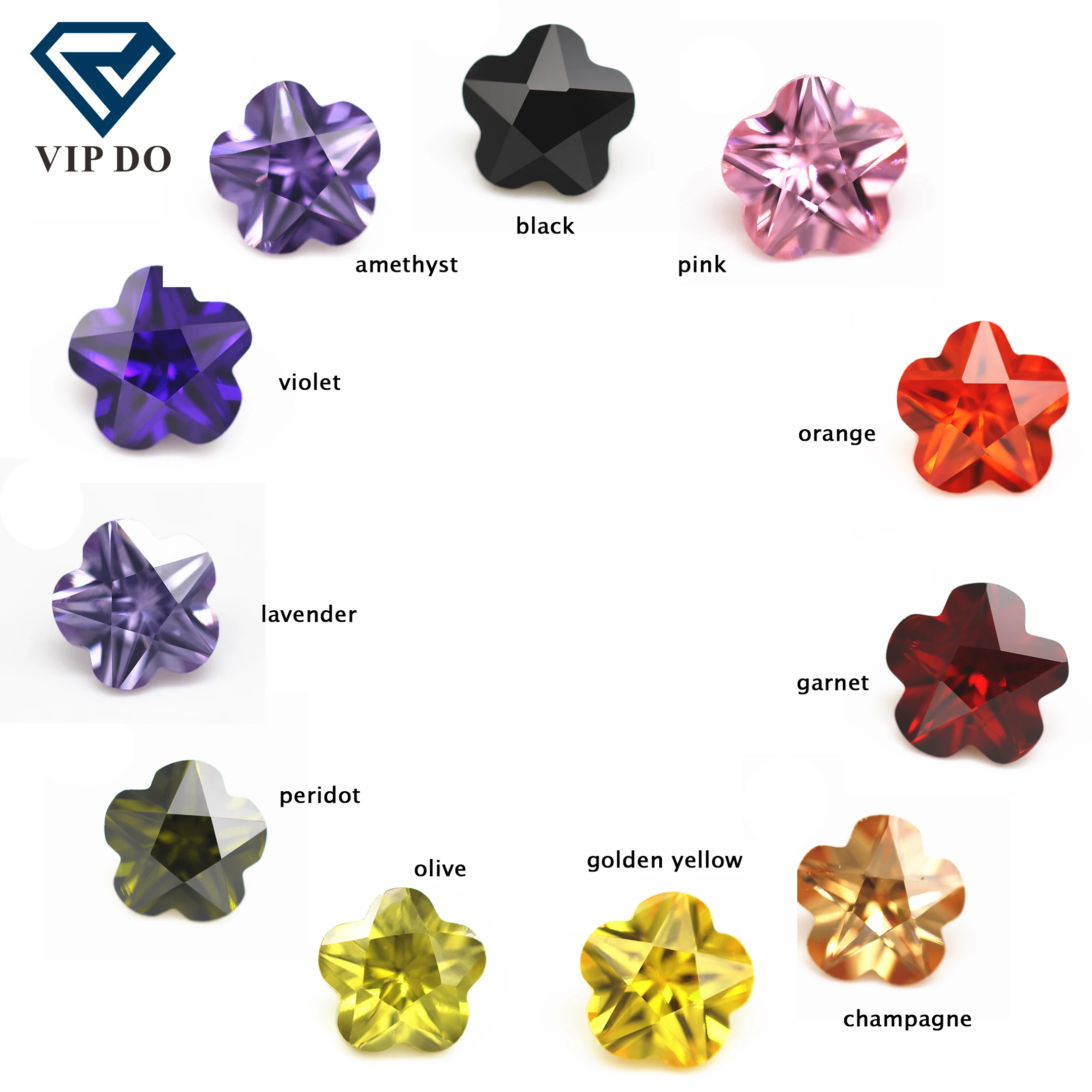 5A класс 3*3-12*12 мм белый и многоцветный граненый вырезанный цветок кубический цирконий свободные драгоценные камни синтетический форма CZ камень