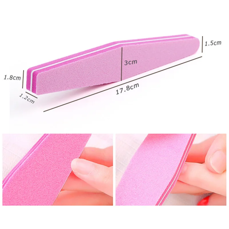 10 шт./лот пилочка для ногтей Блоки Красочные 100/180 губка моющиеся лак для ногтей шлифовальный буфер пилочки для ногтей
