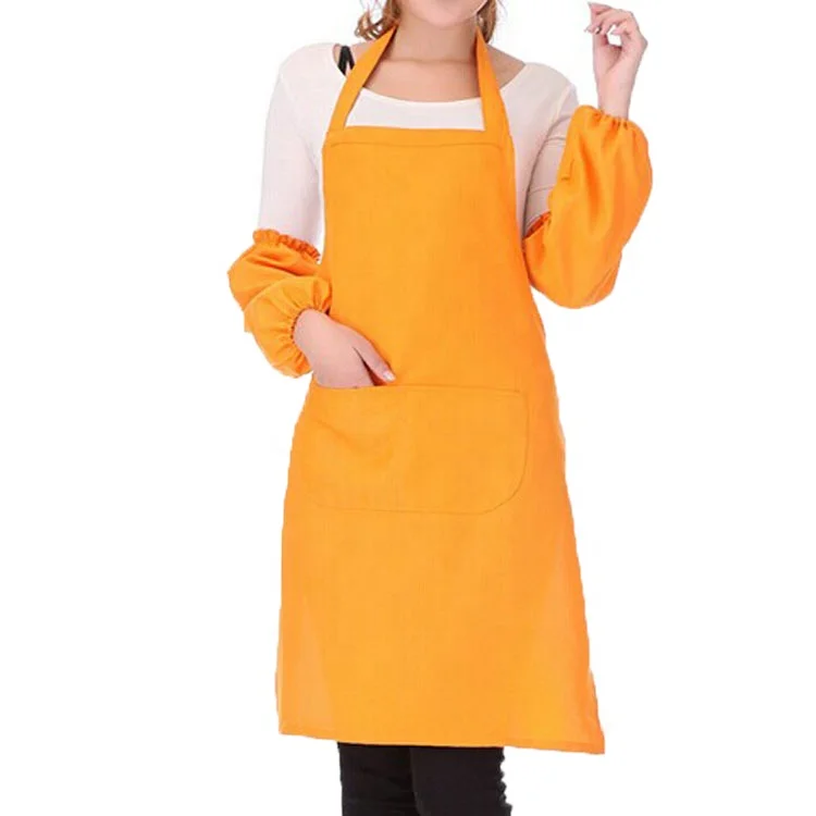 Premium custom kitchen bib apron with 2 pockets