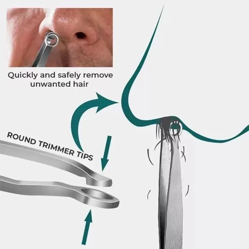 Universal Nose Hair Trimming Tweezers Stainless Steel Eyebrow Nose Hair Cut Manicure Facial Trimming Makeup Scissors Trimmer