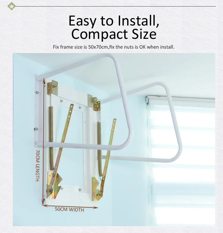 Manual Operated Home Space Saving Removable Outdoor Retractable Ladder