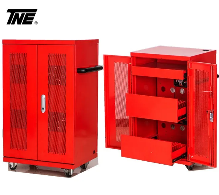 Professional 19inch 40 port charging trolley Iaptop charging cabinet SPCC charging cart