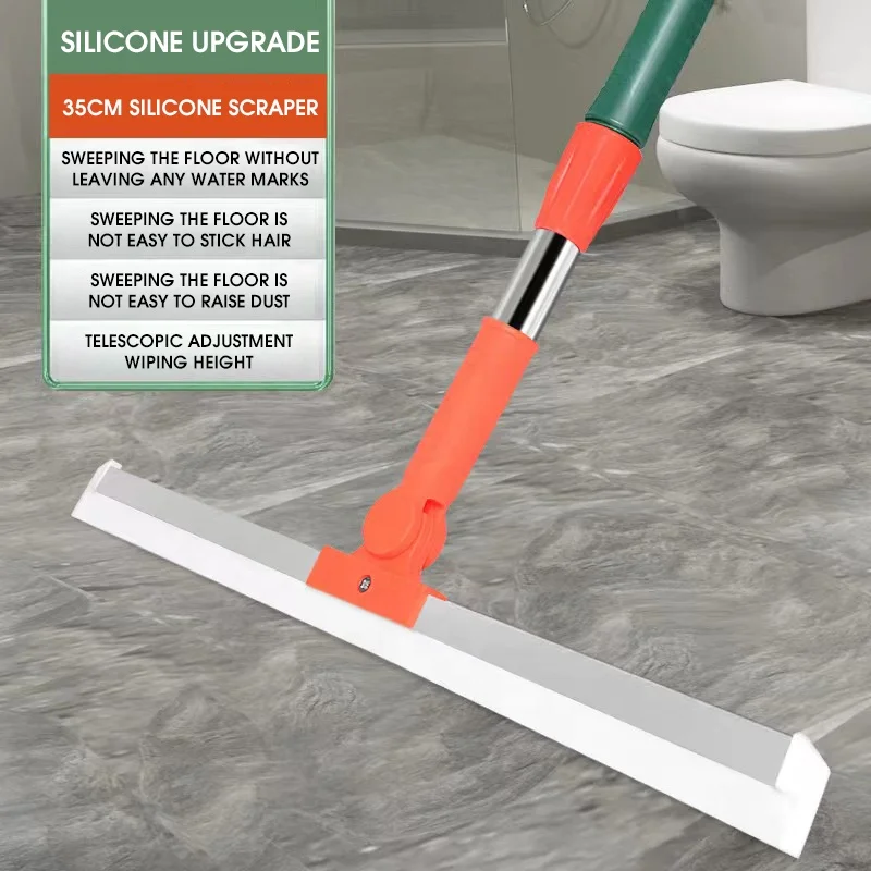 Household Cleaning Products Multifunctional 52CM 180 Degree Spin  Silicon Broom Floor Window Cleaner