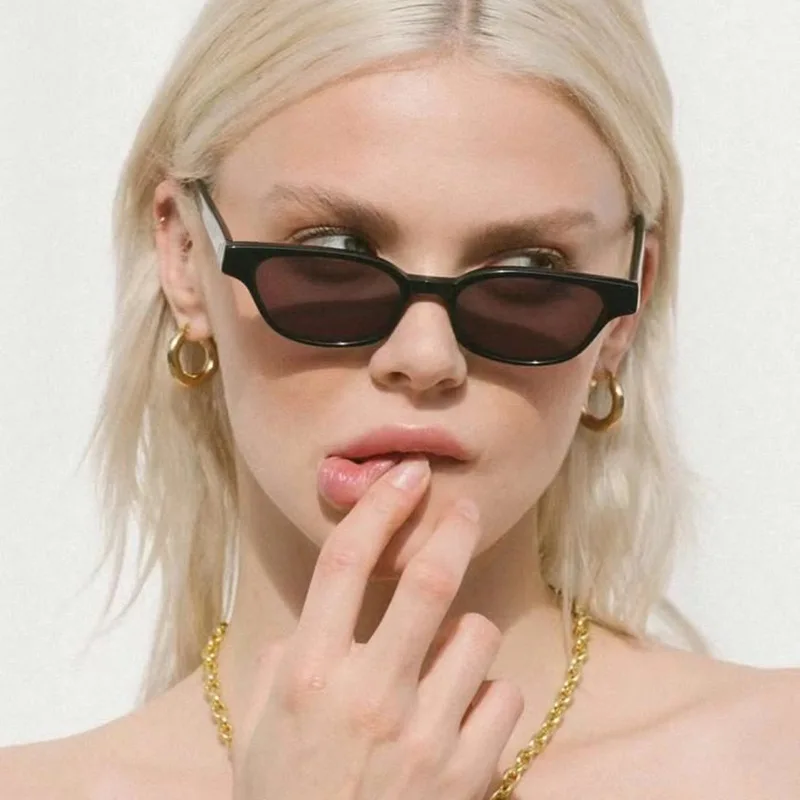 DL GLASSES 2024 Trendy Glasses Cat Eye Small Frame Eyewear INS Elegant Thin Lunettes UV Protection Fashion Sunglasses Custom