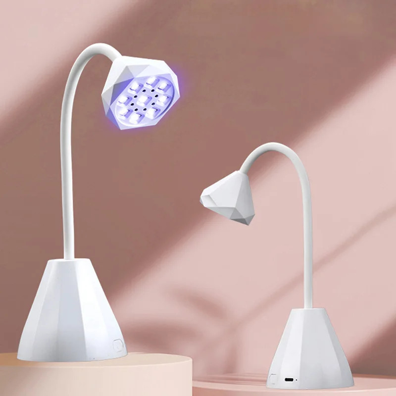 Lotus Shape 27w Portable Phototherapy Light Machine Quick-drying Wireless Rechargeable Stick Nail Slice Baking Salon UV Led Lamp