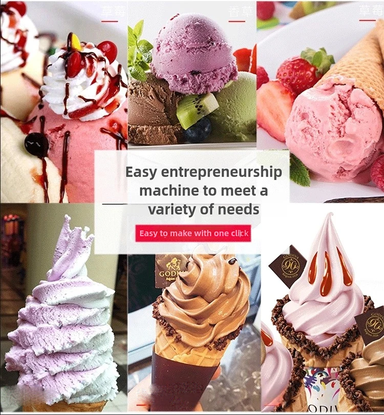 Profession 18L/hour Soft Ice Cream Machine Price Best Ice Cream Maker Cheap Ice-cream Cone Making Machines Cart For Sale