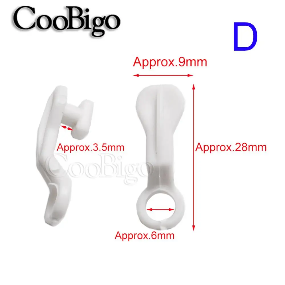 Plastic White Curtain Hook Clips Window Rods Curtain Hanging Ring Loop Glide Door Bathroom Shower Home Accessories