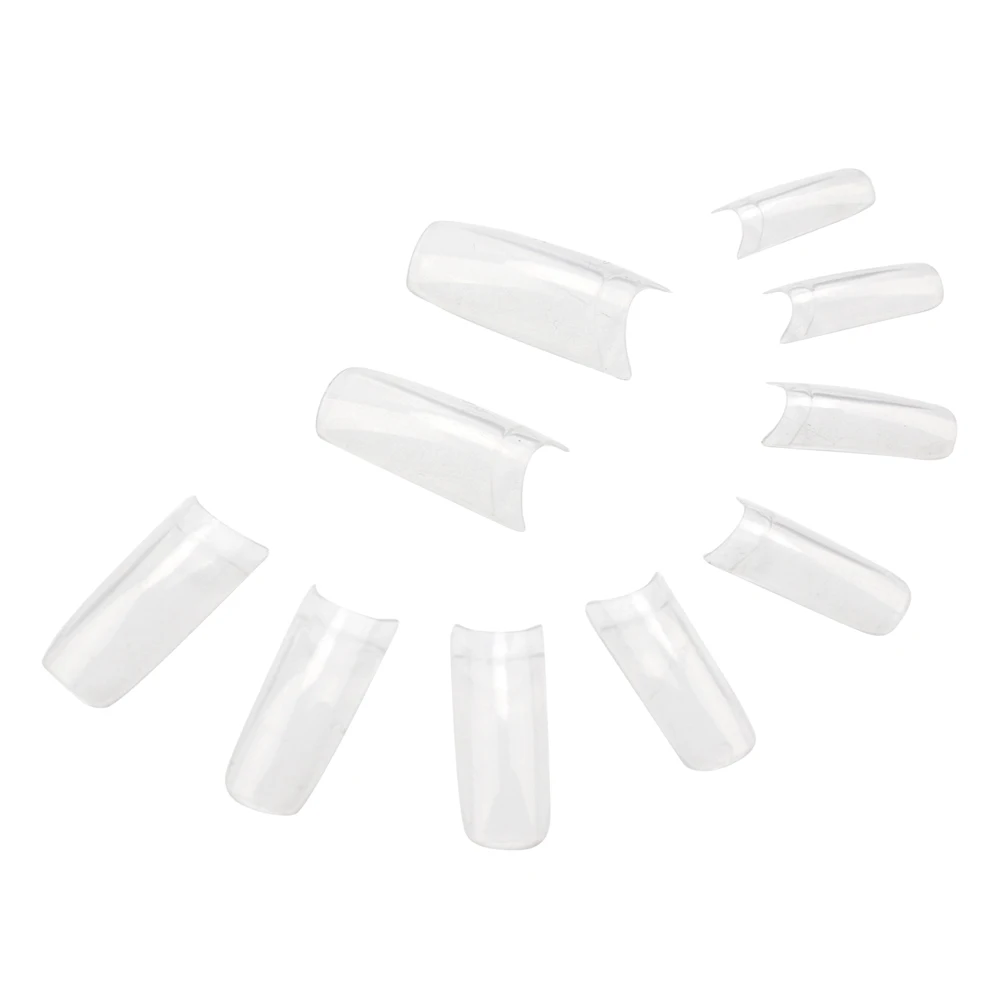 2022 New Arrival 550pcs/Bag Curve Straight Length Tips Extra Long Curved Half Cover False Nail Tips French Acrylic Nails