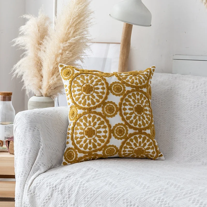 Monad Handmade Crochet High Quality Decor Knit Cotton Luxury Moroccan Style Throw Pillow Case Cushion Covers With Tassel