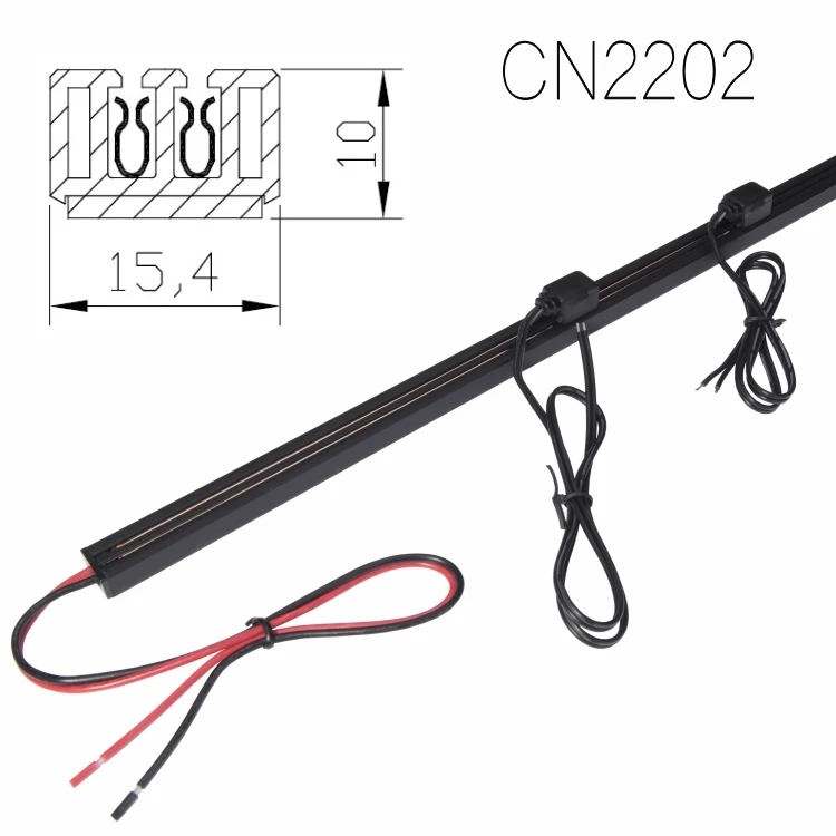 Hidden Wooden Shelf Rail Shelf Light Conductive Rail System 12V/24V Power Track Supermarket Metal Shelf 2-Line Guide Rail