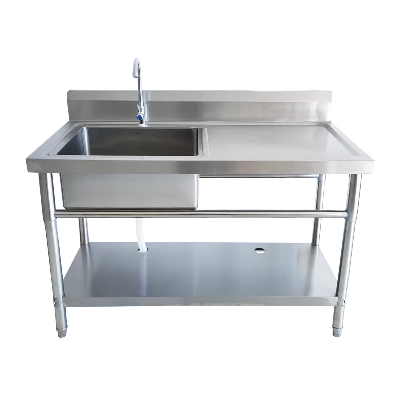 304 commercial single bowl Stainless Steel Handmade Undermount Kitchen fish cleaning table Sink