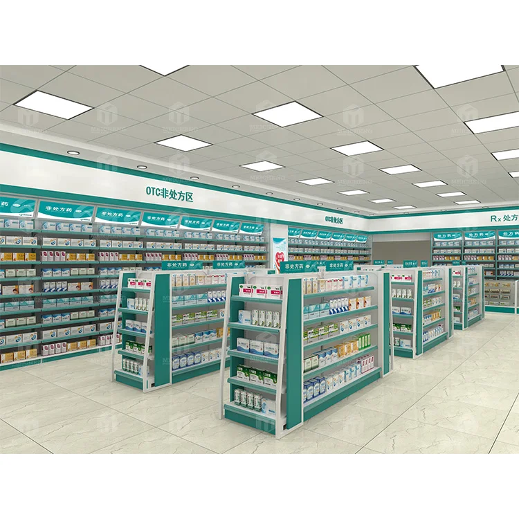 Meicheng Whole Store Layout Design Drugstore Pharmacy Medical Store Medical Stand Display Rack For Pharmacy