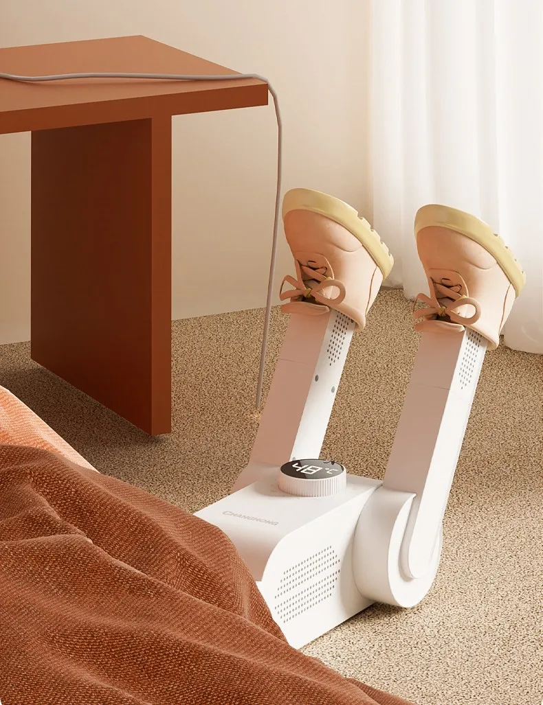 Portable Electric Shoe Dryer and Warmer with Folding and Drying Rack-Adjustable Rack