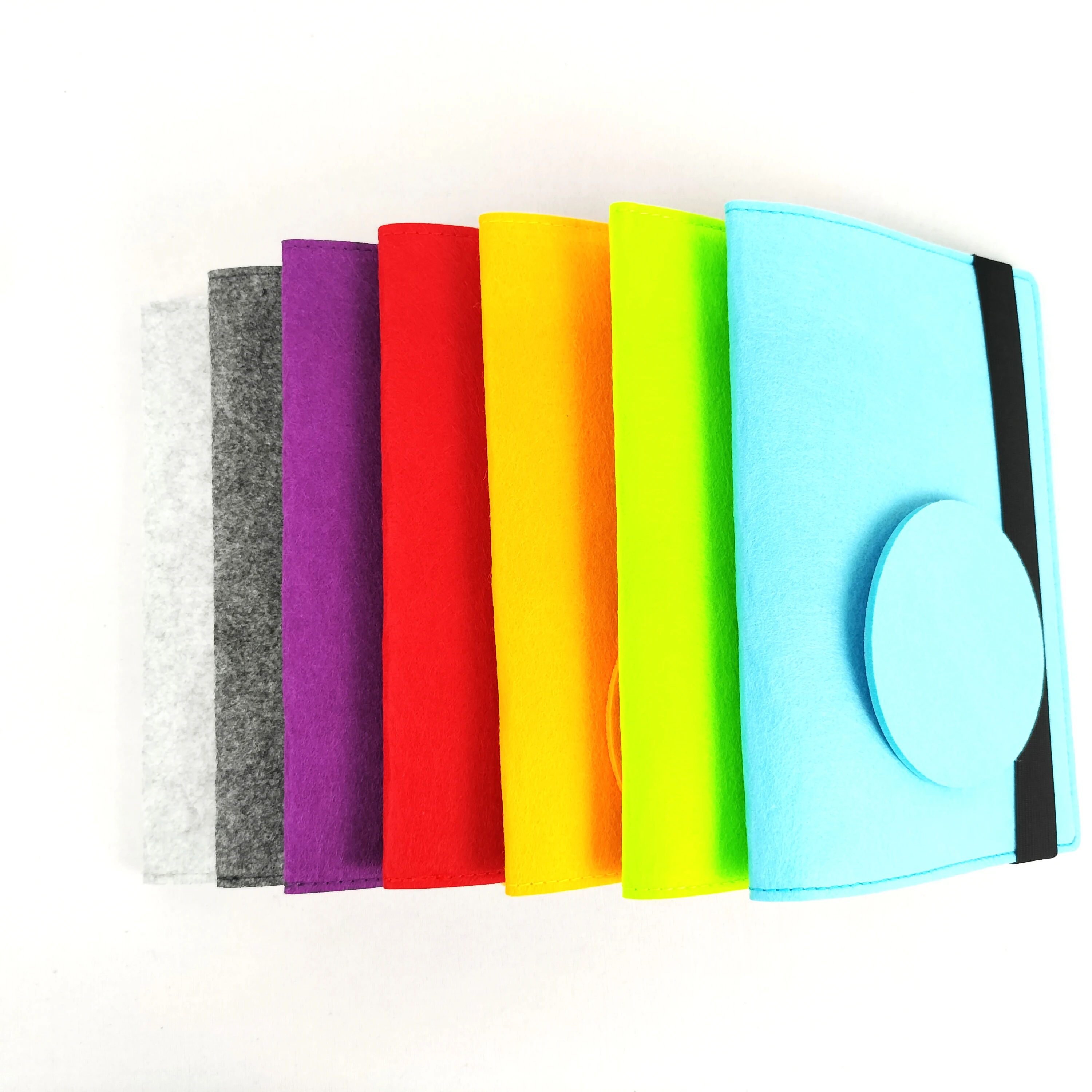 Hot Selling Colorful A4 A5 Size Felt Diary Cover Elastic Strap Notebook Cover for Students Supplies