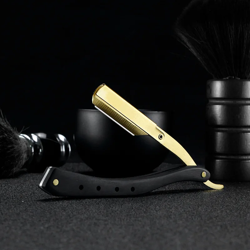 Salon Classic Men Beard Clean Face Beauty Stainless Steel Hair Folding Straight Barber Razor Professional Eyebrow Trimmer Razor