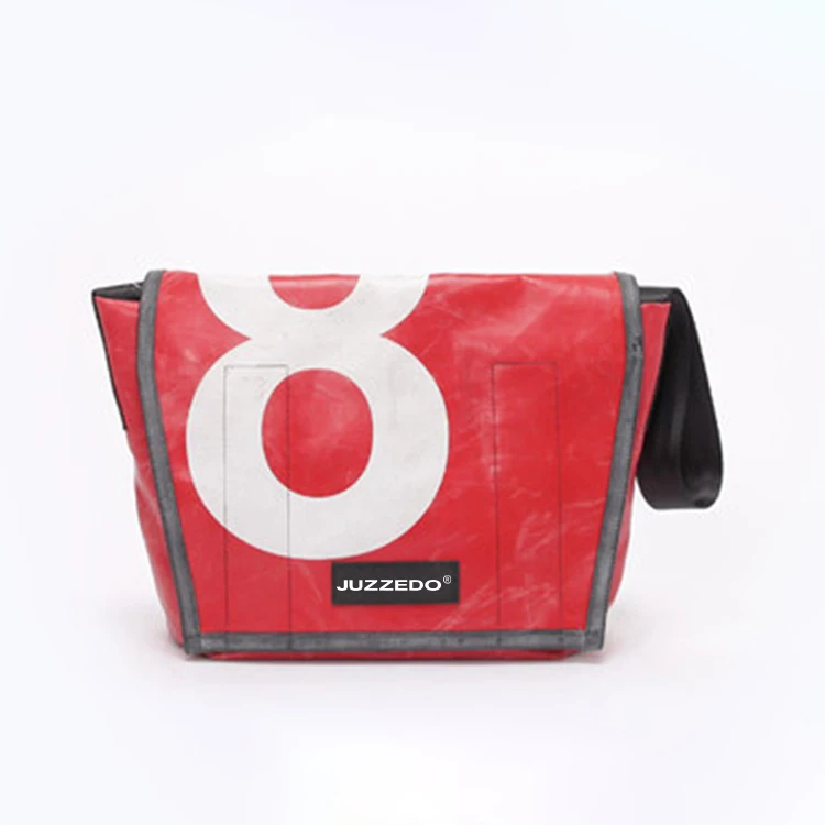 BSCI ISO14001 manufacture Truck tarp waterproof durable moto&biker messenger bag custom-made tarpaulin PVC shoulder bag