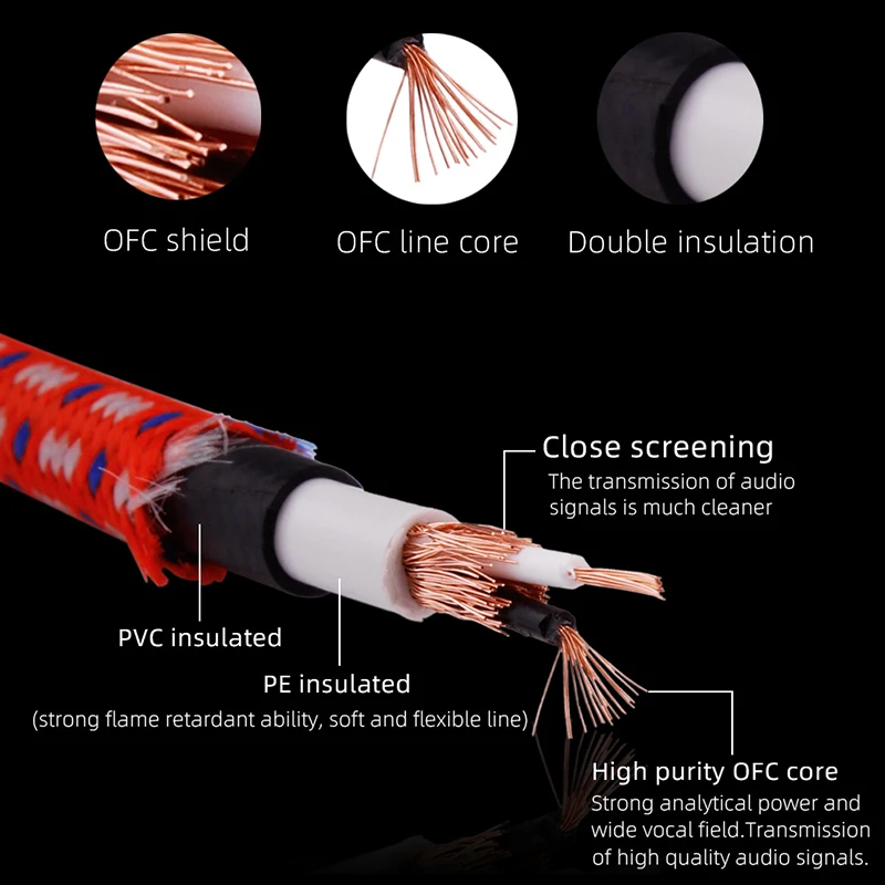 professional  pure copper gold plated  RCA jack xlr to rca cable  HIFI  xlr cable plug xlr female to rca