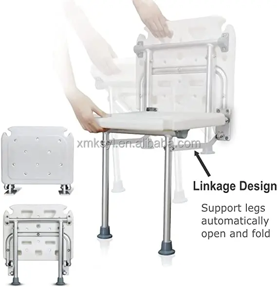 Folding Shower Seat for Inside Shower Foldable Shower Chair Bath Bench Wall Mounted Bathroom Bathtub Safety Stool