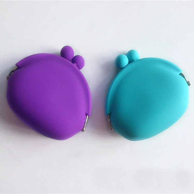 Smile Luxury Metal Clip Kawaii Cute Round Animal Print Waterproof  kids ladies Customized Mini Silicone Coin Purse for Girls