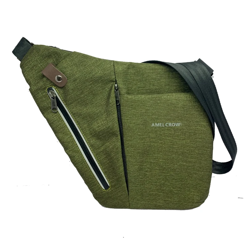 Custom logo off low MOQ black Or customize color anti theft waterproof korean tactical sling bag