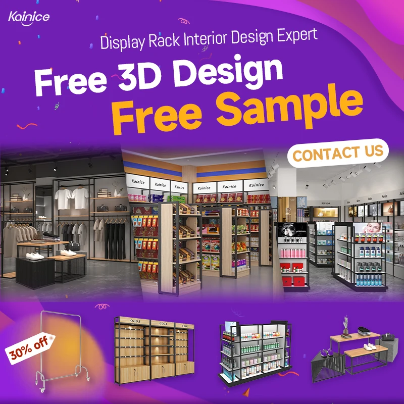 Kainice Customized sport display rack shoe rack metal mesh double sided stand sneaker gondola rack for shoes store