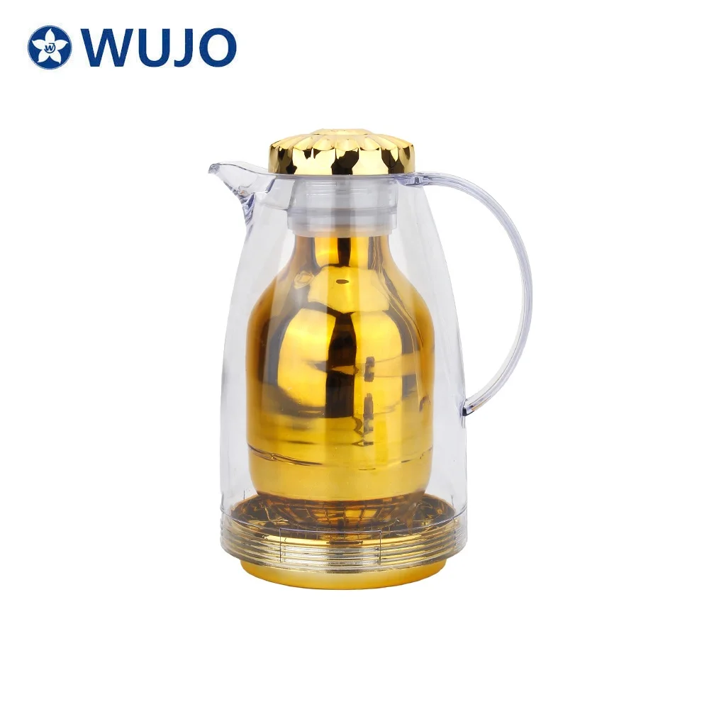 WUJO 2022 новинка горячая Распродажа вакуумный изолированный Золотой пластиковый арабский кофейник для чая воды кофе