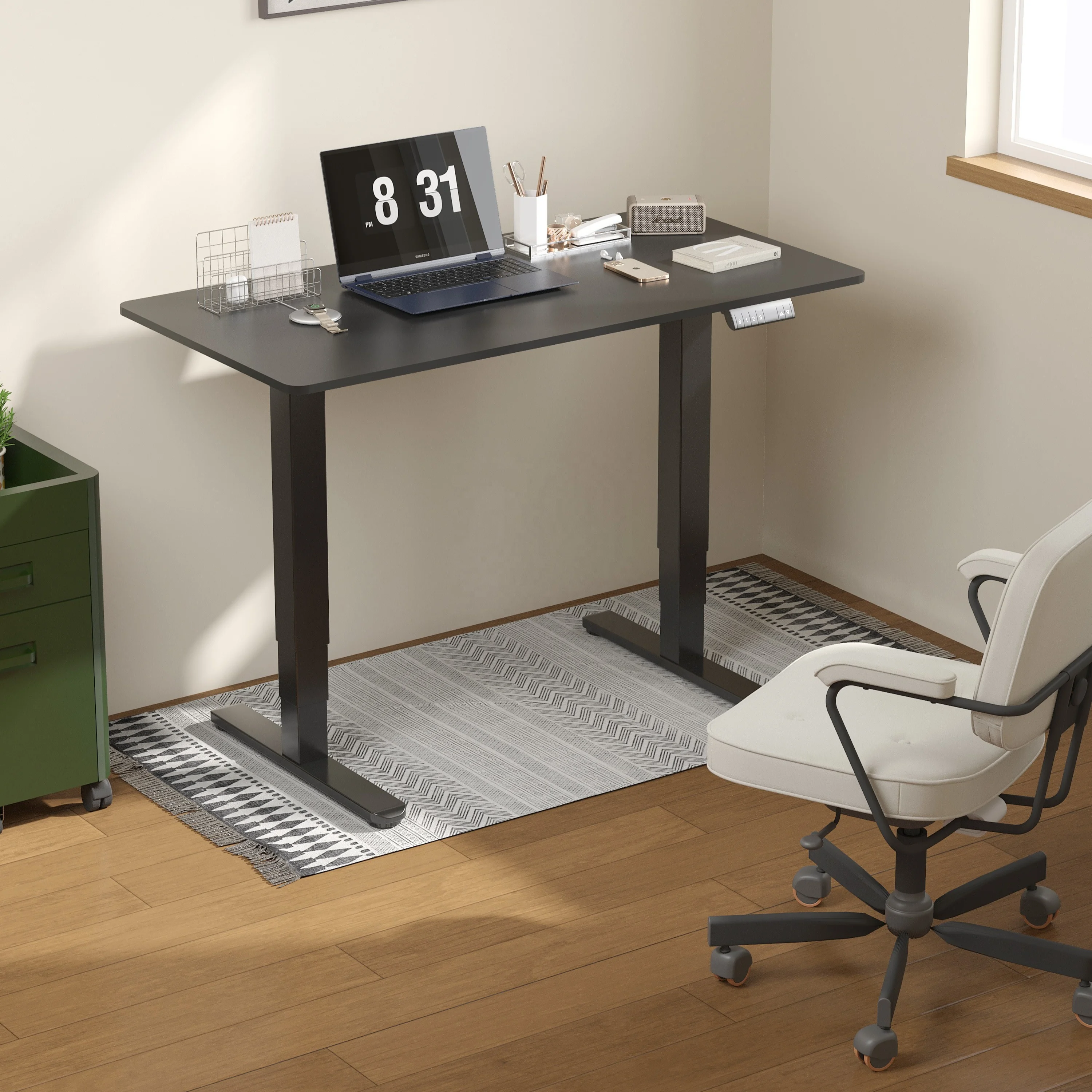 V-mounts ErgoSpot Electric dual motors modern sit to standing desk with Excellent load-bearing capacity VM-JSD2-01-D-1P