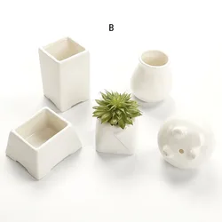 Hollow Bottle Mouth Chinese Blue White Porcelain Flowerpots Succulent Plant Pots