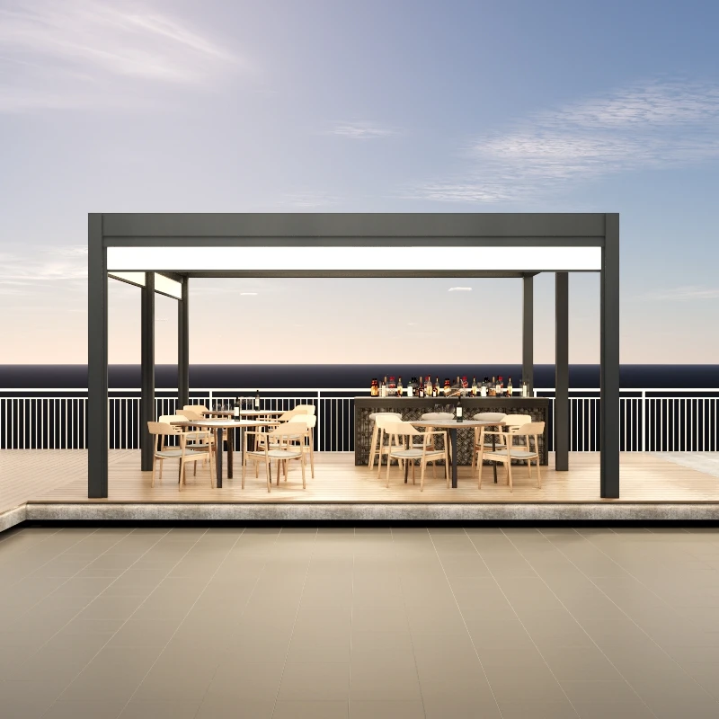 All weather garden leisure BBQ yard gazebo brown pavilion with mosquitoes net Aluminium Outdoor Pergola